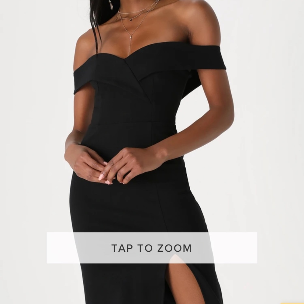 Lulu’s Classic Glam Black Off-the-Shoulder Bodycon Dress